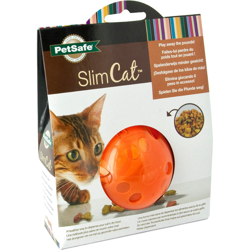 SlimCat Orange Interactive Food-Dispensing Cat Toy