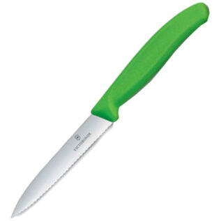 Victorinox Green 10cm Serrated Drop Point Paring Knife