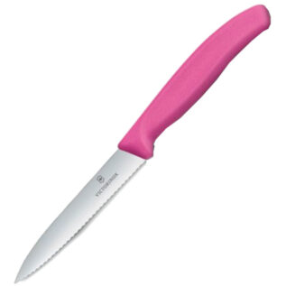 Victorinox Pink 10cm Serrated Drop Point Paring Knife