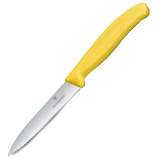 Victorinox Yellow 10cm Serrated Drop Point Paring Knife