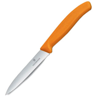 Victorinox Orange 10cm Serrated Drop Point Paring Knife