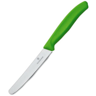 Victorinox Green 11cm Plain Round Tomato Knife