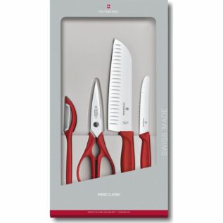 Victorinox Red 4 Piece Classic Kitchen Knife Set
