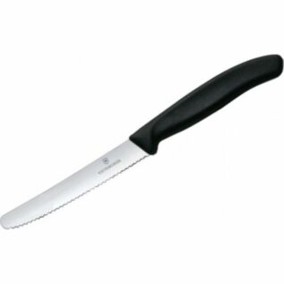 Victorinox Black 11cm Classic Serrated Round Steak Knife